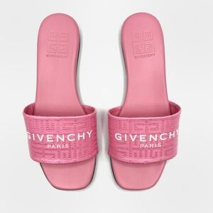 NEW Givenchy Pink 4G Logo Monogram Opened Toe Sandals Flats Shoes